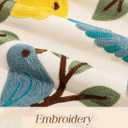 Canvas Embroidered Table Runner - 13"x 48" Coffee Table Runner for Living Room Boho Tablerunner for Dining Room Washable Farmhouse Kitchen Island Counter Decor Housewarming Gift, Lemon Bird