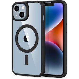ESR for iPhone 14 /iPhone 13 Case, Compatible with MagSafe, Shockproof Military-Grade Protection, Magnetic Phone Case for iPhone 14/13, Classic Hybrid Case (HaloLock), Clear Black