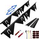 Stainless Steel Stove Gap Covers,Stove Gap Filler,Stove Gap Guards,Range Trim Kit,Easy Clean and Heat Resistant, Stretchable Length 13.8" to 27.5",Width 0.79",Black(2PCS),with Accessories