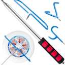 Disc Golf Retriever Pole with Hook - 10 Ft Extendable Disc Golf Pole Durable Stainless Steel Frame Accessories to Retrieve Grabber Tool in Water, Trees, Bushes