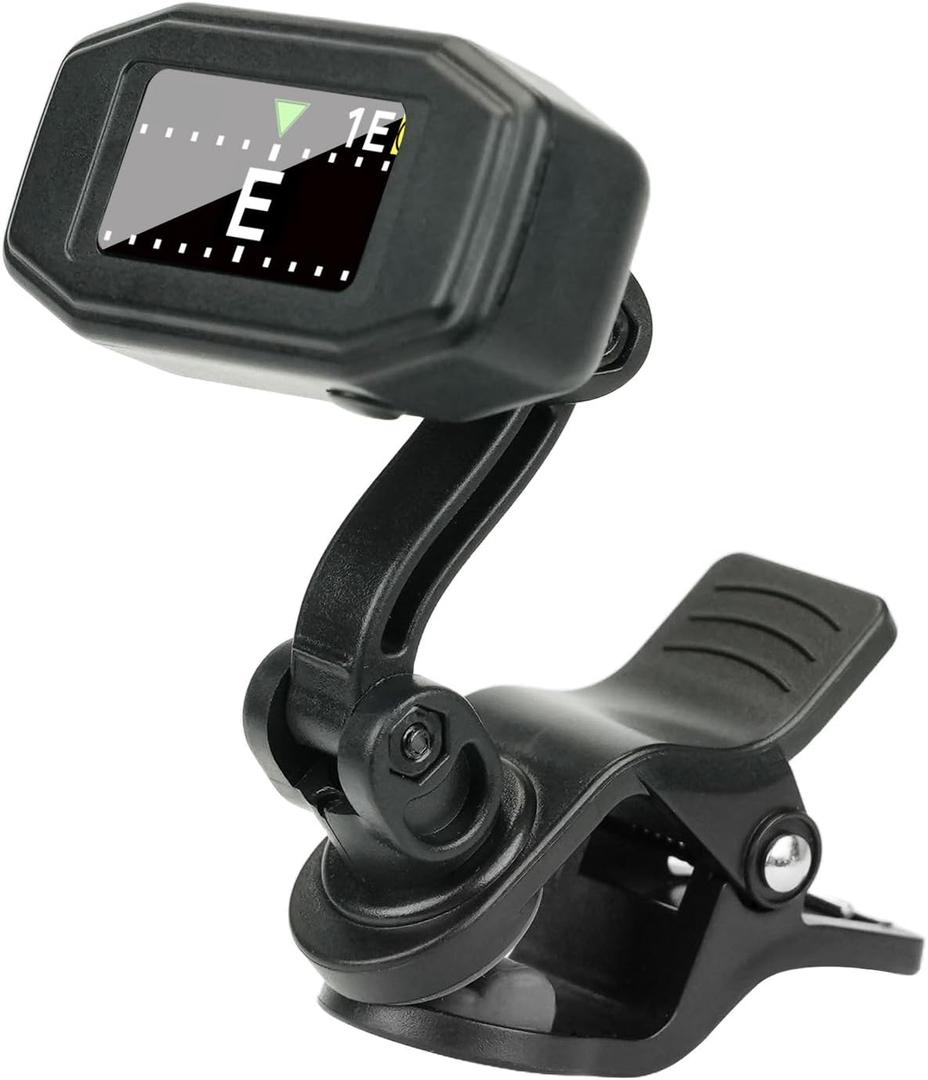 Aroma Guitar Tuner Clip On Rechargeable Chromatic Tuner for Guitar Bass Ukulele Violin Mandolin with TFT Screen Easy to Read in Strong Light
