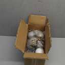 Waipfaru 28Pcs Large(3.15/2.36") Neutral Textured Christmas Balls Ornaments Vintage Rustic Christmas Tree Decorations Shatterproof Hanging Ball for Xmas Farmhouse Decor (Winter Twilight Color) (White Gray and Dark Blue)