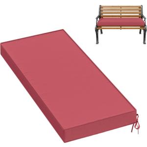 Premium Outdoor Bench Cushions for Patio Furniture 3.5inches Memory Foam Bench Cushion Waterproof Fade Resistant Porch Swing Cushions with Straps 4218 Inch Fuchsiared