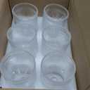 Pumtus 6 Pack Vintage Goblet Glasses, 7.6 OZ Embossed Floral Glass Cup, Clear Romantic Wine Glassware, Unique Pressed Pattern Stemware, Mixed Drink Glasses Set for Cocktail, Juice,Whiskey, Beer