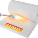 MMasters 24"*8"*1" Ceramic Fiber Insulation Blanket, Fireproof & Heat Resistant Up to 2700F, Ideal for Wood Stove Baffle, Fireplaces, Kilns, Forges, Pizza Ovens, and More