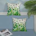 OFIRD Spring Pillow Covers 18x18 Pack of St.Patrick's Day Lucky Clover Leaves Throw Pillow Covers Outdoor Decoration Green Pillowcase Farmhouse Decorative Linen Cushion Case for Home Sofa Couch