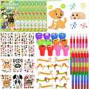 Cinrobiye 72 Pcs Dog Party Favor Set Dog Activities Book Puppy Party Coloring Pages Goodie Bag Fillers School Classroom Activity Game Prize Dog Birthday Party Decorations Supplies