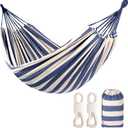 Camping Hammocks for Backyard Hanging Sturdy Garden Comfortable Fabric Hammock Indoor Tree Straps Up to 616lbs Weight Capacity with Travel Bag for Camping Portable Outdoor Patio (Blue)