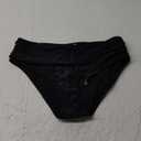 SHEKINI Women's Bikini Bottoms Ruched Black Swimsuit Tummy Control Swim Bottoms (Large)