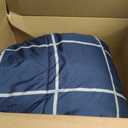 Amazon Basics 5-Piece Lightweight Microfiber Comforter Set with Sheets, Bed-in-a-Bag, Navy with Grey Plaid Bedding, Twin/Twin XL