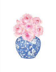 OFlich Pink Peonies Floral Mouse Pad, Blue and White Chinoiserie Square Mouse Pads for Desk, Vintage Mouse Pad, Aesthetic Mouse Pad, Blue Office Supplies, 9.5x7.9 Inch 2 Pack