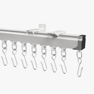 Curtain Track, 9.8ft Ceiling Curtain Track, Aluminium Ceiling Track for Curtains, Room Divider Curtain Rods, Curtain Track Ceiling Mount, Curtain Rail Set with Roller Hooks (9.8ft Curtain Track)