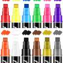 VIANZE Jumbo 12Colors Markers, Acrylic Paint Pens, 10mm Felt Tip Jumbo Poster Markers,Waterproof and Permanent Paint Pens, for Rock Wood, Fabric, Ceramic,Posters Art Paintings