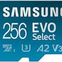 Samsung EVO Select microSDMemory Card + Adapter, 256GB microSDXC, Up-to 160 MB/s, 4K UHD, UHS-I, C10, U3, V30, A2, for Mobile Phone, Smartphones, Nintendo-Switch, and Tablets (MB-ME256SA/AM)