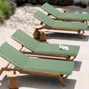 Chaise Lounge Cushion Outdoor, Waterproof and Stain-Resistant Lounge Deck Reclining Chair Cushions for Patio Furniture Lawn Pool Resort Hotel, 72x21x3 Inch, Set of 4, Sage Green
