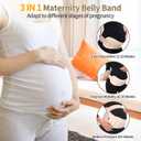 ChongErfei Maternity Belt, Pregnancy 3 in 1 Support Belt for Back/Pelvic/Hip Pain, Maternity Band Belly Support for Pregnancy Belly Support Band (L: Fit Ab 39.5"-51.3", Beige)