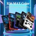 PixelKing 2025 New Upgrade R36MAX Retro Handheld Game Console with 64G Built-in 18000+ Classic Games, Emulator Handheld,4.0" IPS Screen Retro Gaming Console, Rechargeable Portable Pocket Arcade(Blue)