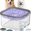 3L Dog Water Bowl No Spill 101oz Large Capacity Spill Proof Slow Drinking Water Feeder No Splash Pet Water Bowl Vehicle Carried Travel Dog Bowl for Sloppy Messy Drinkers Cats(Purple)