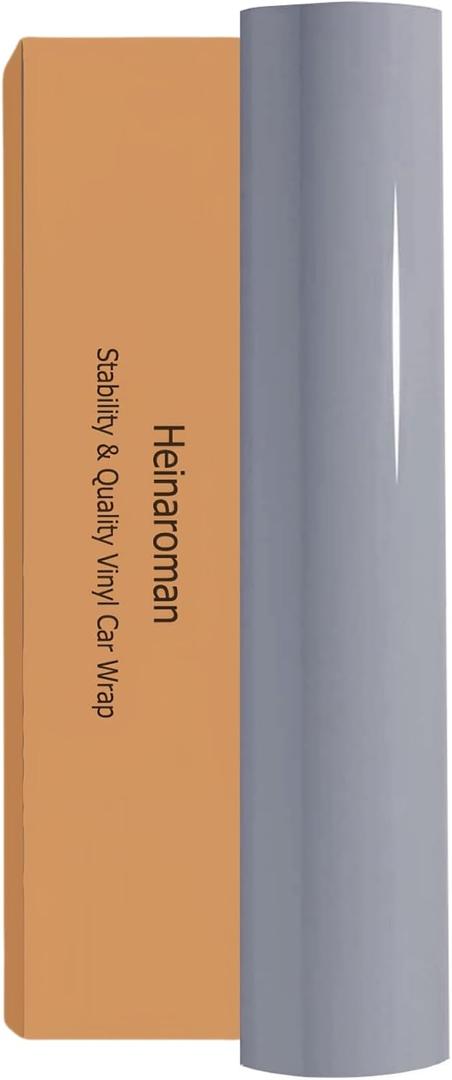 Car Wrap for Body Protection Scratch Resistance Air Release Technology 2 X 5FT Gloss Grey Automotive Vinyl Wrap