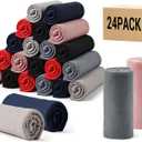 CULVE 24 Pack Fleece Throw Blanket 50x60 - Soft Lightweight Blankets in Bulk for Wedding, Gifts Pet Home Bed Sofa Couch Office Travel(6 Color)