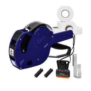 Perco Lite 1 Line Price Gun with Price-Marking Labels Kit — Includes 5,000 Blank White Labels, 1 Gun Clip, 2 Ink Rollers — 1 Ink Roll & Labels Preloaded — Ideal for Retail Pricing, Inventory, and More