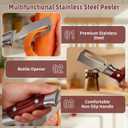 5 x Multifunctional Vegetable Peeler, 2 in 1 Stainless Steel Fruit Veggie Peeler, Handheld Potato Peeler Knife with Bottle Opener Kitchen Tool for Peeling Carrrot Pineapple Pumpkin Papaya(2 Pack)
