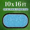 10ft 16ft Oval Above Ground Pool Liner Pad, Thicker Pre-Cut Under Pool Padding, Puncture Resistant Outdoor Padding for Pool Bottom