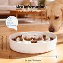 Ceramic Slow Feeder Dog Bowls,2.0 Cups Slow Feeder for Medium Breed,Puzzle Dog Food Bowl to Slow Down Eating, Anti-Gulping, Stop Bloat,Preventing Choking,8in,White