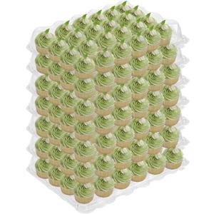 Hedume 7 Pack Cupcake Containers, 24 Counts Stackable Plastic Cupcake Boxes with Detachable Lid Perfect for Cupcakes, Muffin, BPA-free