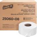 Genuine Joe - GJO2506008 Jumbo Dispenser Roll Bath Tissue (Pack of 8), 3.5" X 1000'