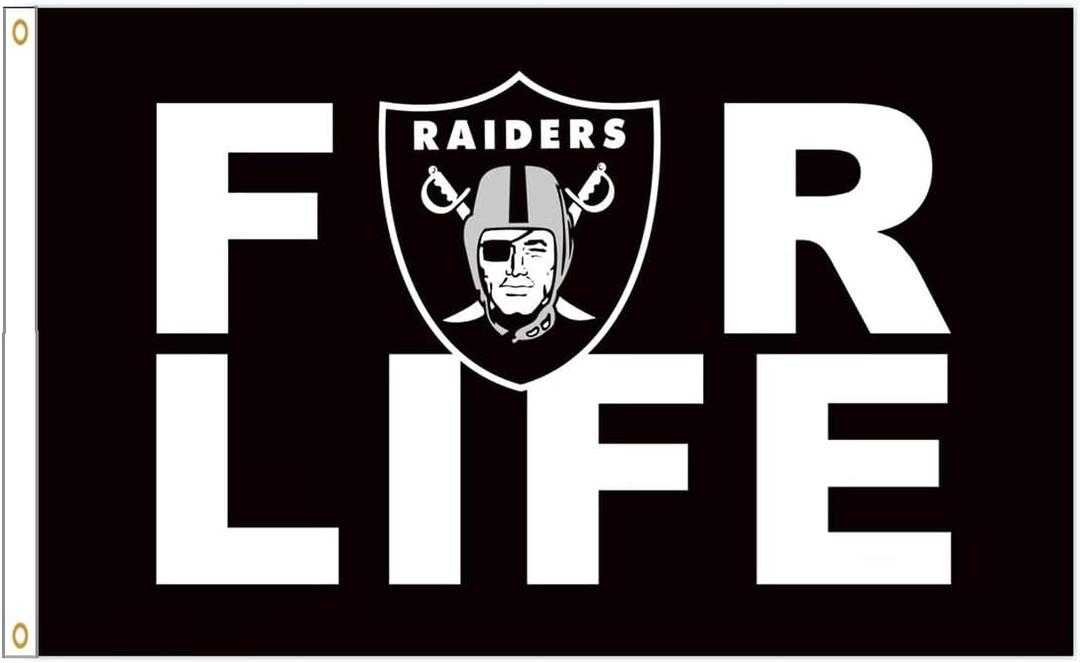 Raiders Flag 3x5ft Sports Fan Raiders Life Banner Polyester Flag For Garage Room Man Cave