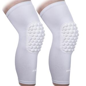 COOLOMG Basketball Knee Pads Youth Kids Adult Football Protective Padded Knee Compression Sleeves White S