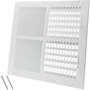 12 x 14 Inch [Duct Opening] Air Vent Covers for Wall or Ceiling - High Airflow 2 Way Steel Ventilation - Adjustable Wall/Ceiling Register, 13-3/4 Inch x 13-3/4 Inch [Overall Dimensions]