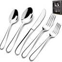 HaWare Silverware Set for 8, 40-Piece Heavy Duty Stainless Steel Flatware Utensils, Food Grade Cutlery Set Including Knife Fork and Spoon, Modern Tableware for Home and Restaurant, Dishwasher Safe
