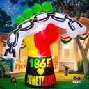KOOY 6FT Juneteenth Decoration, Inflatable Unshackled Fist Decoration, with LED Lights Blow Up for Juneteenth African American Party Garden Yard Lawn Decor