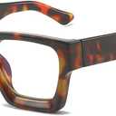 JOVAKIT Fashion Square Blue Light Glasses for Men Women Simple Designer Style Thick Frame Computer Eyeglasses Anti Eyestrain