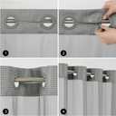 Colorful Star Extra Long Waffle Weave Shower Curtains, 256GSM Heavy Duty Shower Curtain with Snap in Fabric Liner, Hotel Style No Hook Waterproof Bathroom Curtain Set, 72 x 87 Inch, Grey