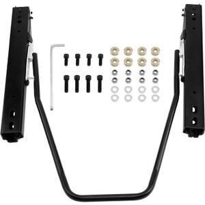 Universal Car Seat Slider, Dual Locking Rails Brackets Kit, Steel Frame, Black (1 set)