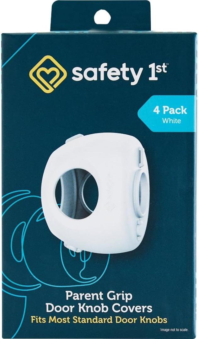 Safety 1st Parent Grip Door Knob Covers, White, One Size,4 Count (Pack of 1) (HS3260600)