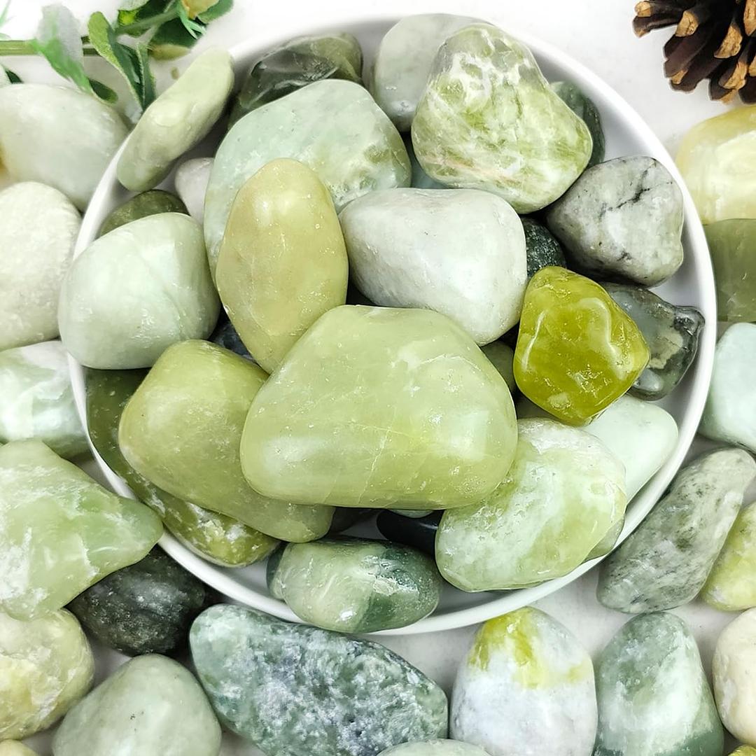 YISZM 5lbs Jade Pebbles for Indoor Plants, 2-3 Inch Natural River Rocks, High Polished Decorative Stones Vase Filler Fish Tank Aquariums Landscaping Garden Outdoor and Indoor DIY