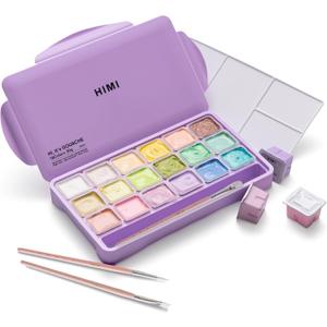 HIMI Gouache Paints set, 18 Colors, 30ml, 18 US fl oz, Non Toxic Paint for Canvas and Paper, Art Supplies for Professionals, Student, Kids and More (Purple)