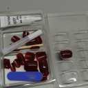 Press On Nails Short - Jofay Fashion Acrylic Press On Nails Red, Square Glue On Nails with Nail Glue, Fit Perfectly & Natural Stick On Nails in 16 Sizes - 32PCS Soft Gel Kit, Wine Red