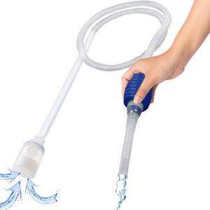 SunGrow Water Siphon Pump for Fish Tank with Priming Bulb, 3.5" Nozzle Net, 65-Inches, Long Nozzle Sand Cleaning Kit, Fish Gravel Vacuum to Clear Water, Aquarium Siphon Tank, 2-Minutes to Assemble