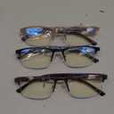 Lcbestbro 3 Pack Blue light Blocking Reading Glasses for Men, Stylish Metal Frame Readers