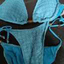 Women Two Piece Bikini Set Halter Triangle Swimsuit Cheeky String Bathing Suits Small