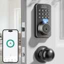 Ulecoce Fingerprint Keypad Deadbolt with Handle Set, Keyless Entry Door Lock, Door Locks for Front Door Lock Set, App Control, Auto Locking, Easy to Install, Oil Rubbed Bronze
