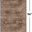 Brown Washable Long Runners for Hallways, 2'6"x8' Wide Kitchen Runner Rug, Entryway Indoor Rug, Non Slip Rubber Backing Boho Vintage Dark Floor Decor