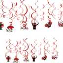 2 x 12Pcs Soccer Star Hanging Swirls Decorations Soccer Party Spiral Decor Sports Themed Party Supplies