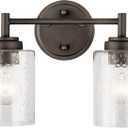 KICHLER Winslow 12.75" 2 Light Vanity Light with Clear Seeded Glass in Olde Bronze