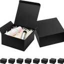 Mcfleet Black Gift Boxes with Lids 8x8x4 Inches 10 Pack Groomsmen Proposal Cardboard Craft Small Gift Box for Christmas, Wedding, Graduation, Holiday, Birthday Presents Packaging